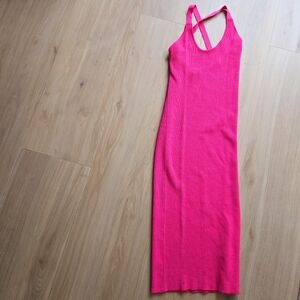 Zara Pink Knit Midi Dress